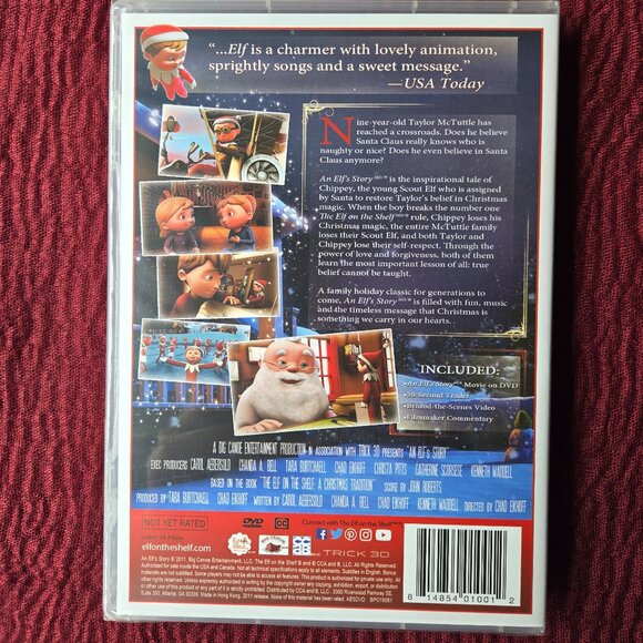 Elf on a Shelf An Elf's Story Movie on DVD (NWT) Songs and a Sweet Message Child - Picture 2 of 2